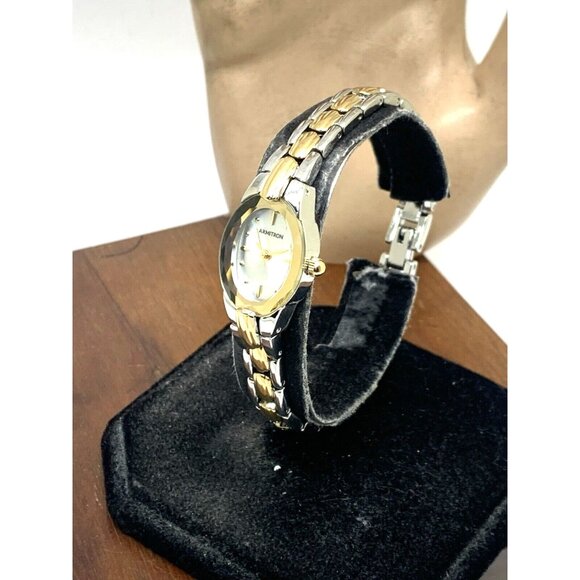 Armitron Women's Watch 75/3313TTG Silver Dial Quartz Two Tone Steel Petite 17mm - Picture 2 of 13